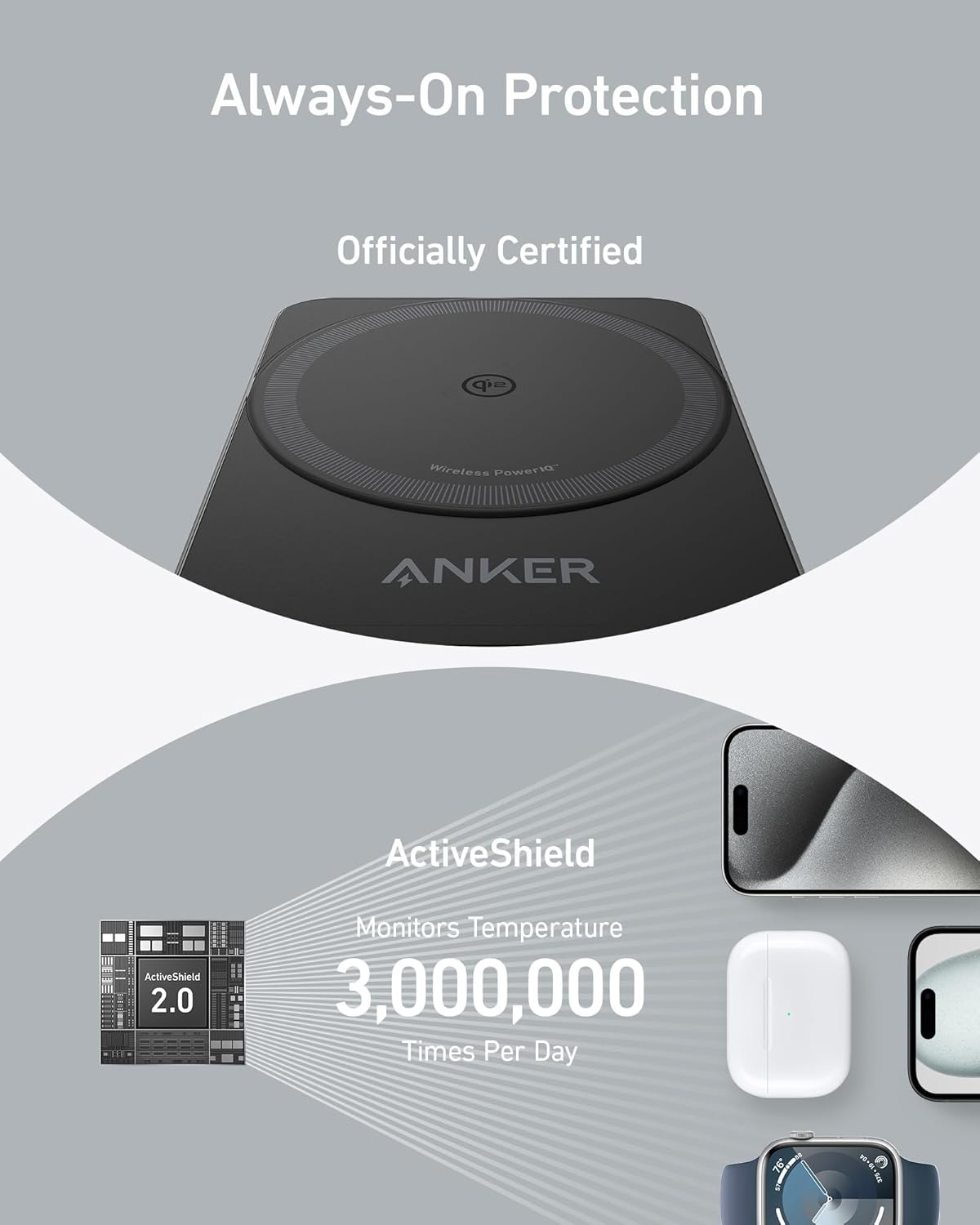 Anker MagGo Wireless Charging Station (Foldable 3-in-1) - Nine Volt