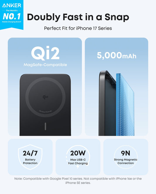 Anker Nano Power Bank (5K, MagGo, Slim) - Nine Volt