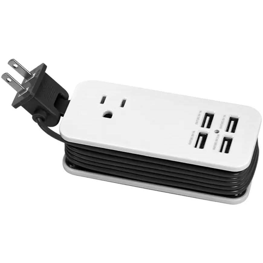 4 Port USB with Single AC Extendable Wire Charging Station - Nine Volt