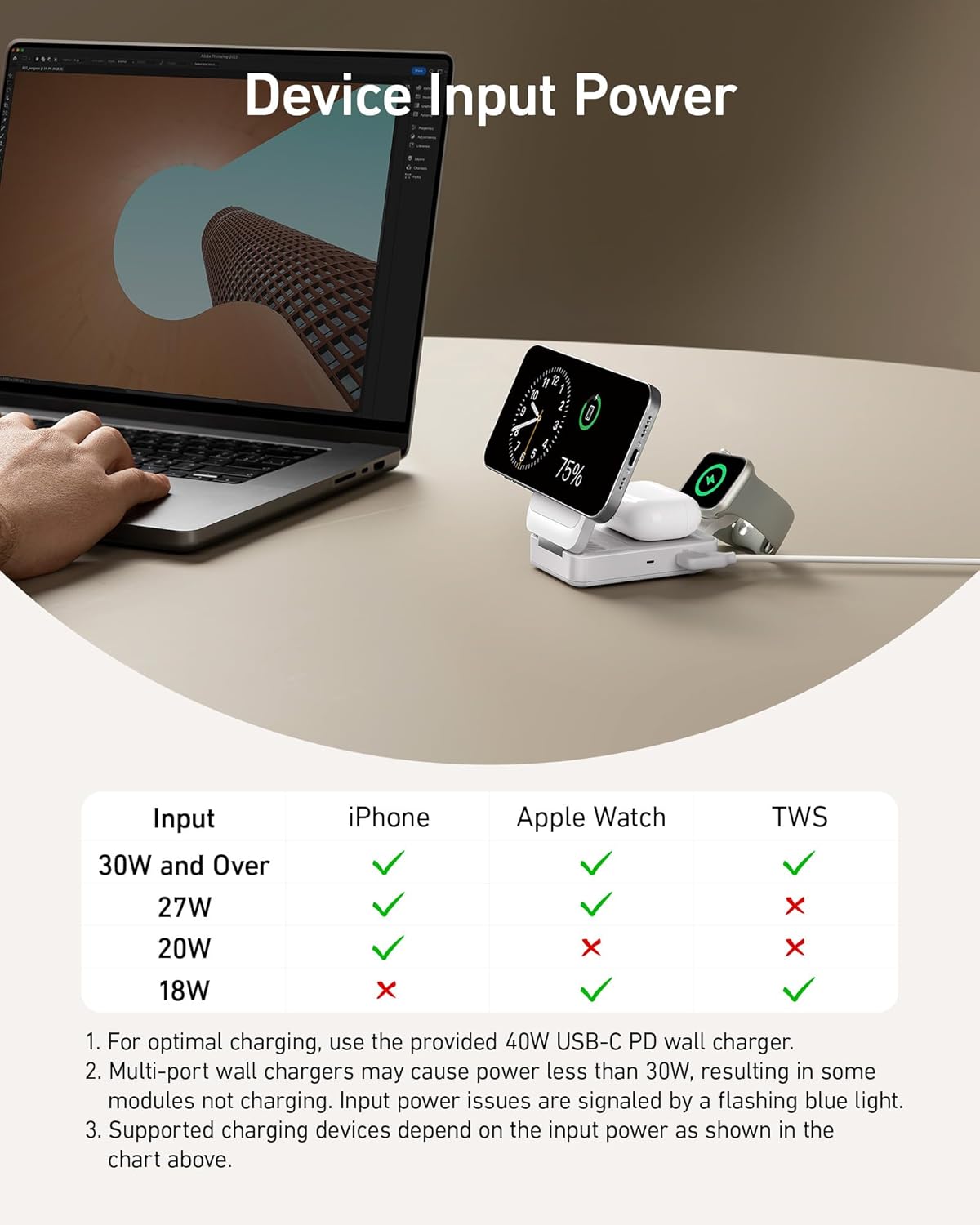 Anker MagGo Wireless Charging Station (Foldable 3-in-1) - Nine Volt