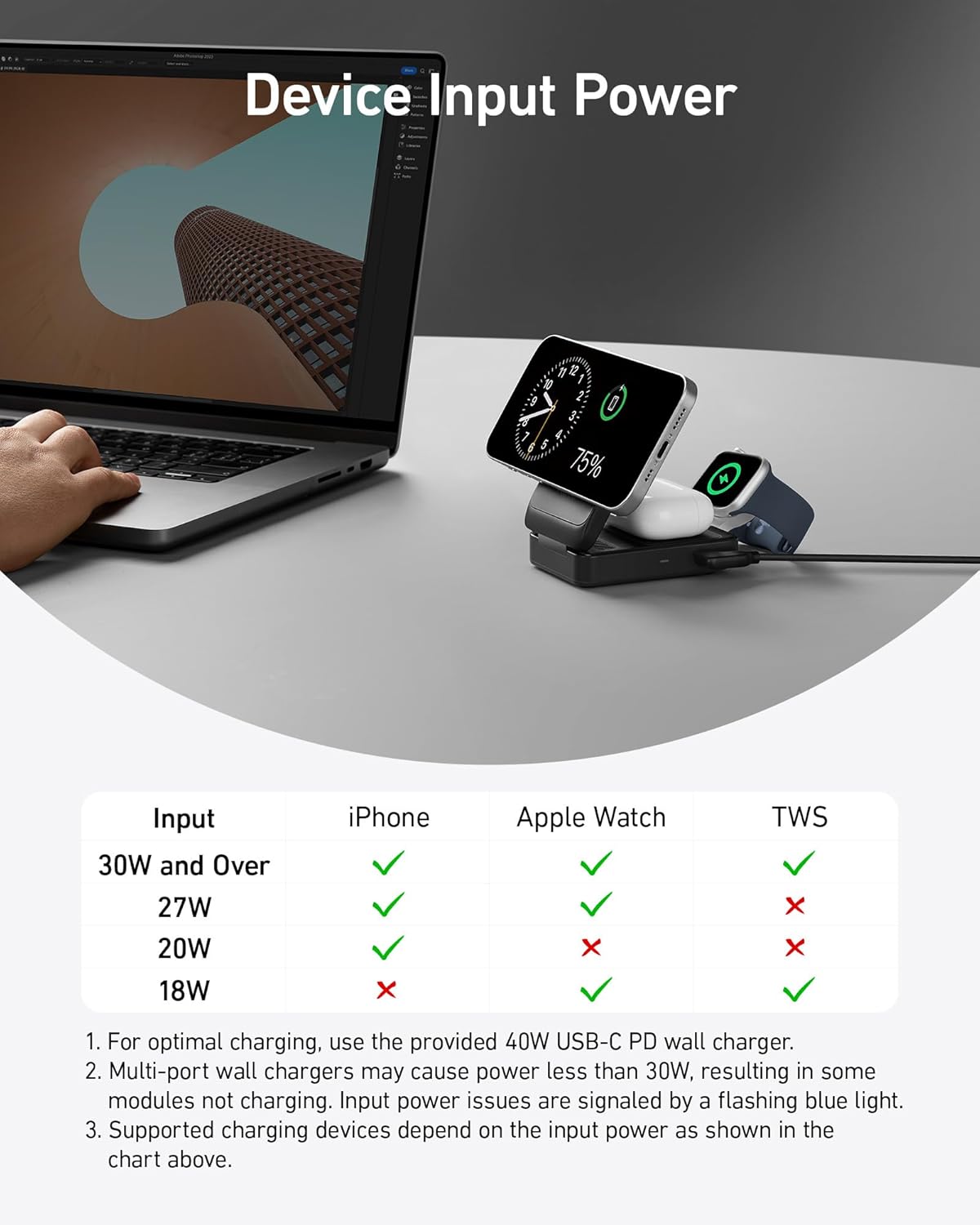 Anker MagGo Wireless Charging Station (Foldable 3-in-1) - Nine Volt